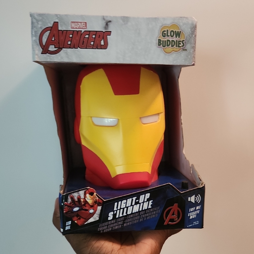 Marvel Avengers Light-Up Iron Man LED L Light GLOW BUDDIES with Sound